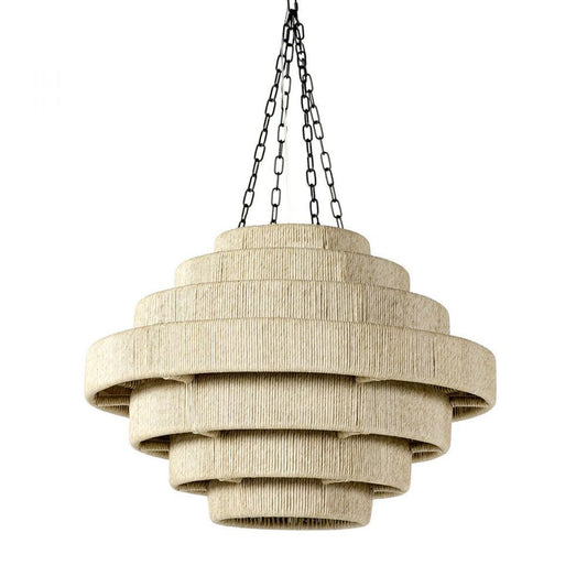 Palecek Everly Outdoor Pendant Natural, Matte Black