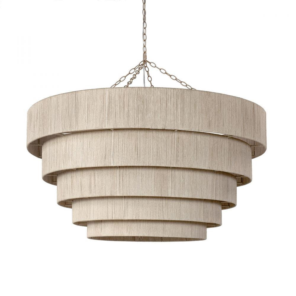 Palecek Everly Oversized Chandelier 5 Tier Taupe