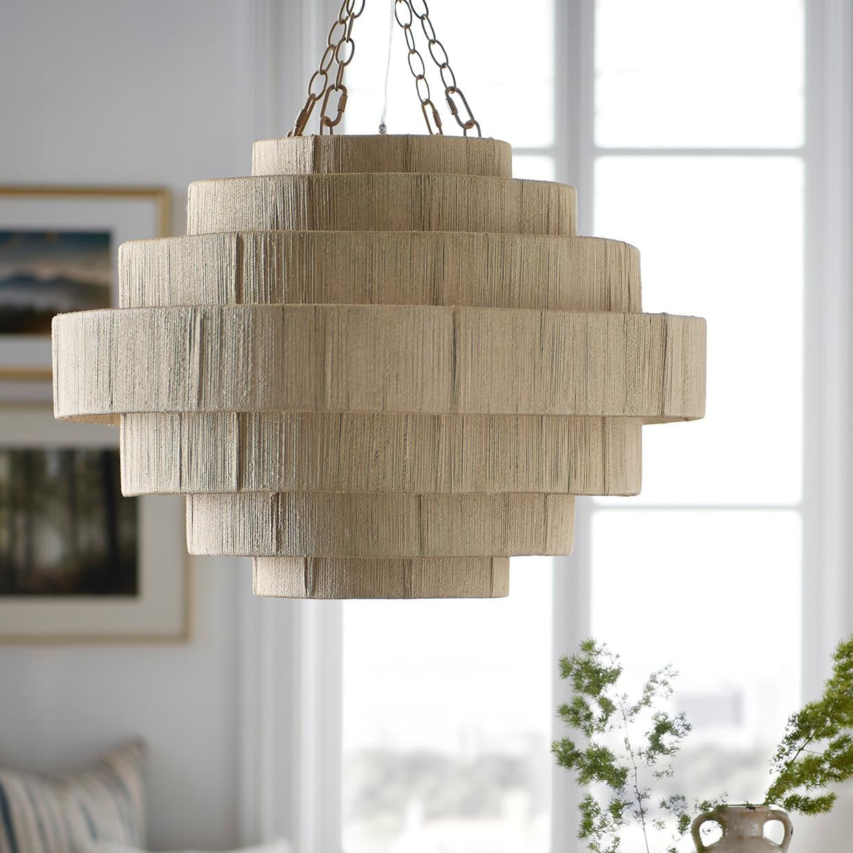 Palecek Everly Pendant, 4-Light, Large, Natural, 30"W (2005-79 3706TM38)