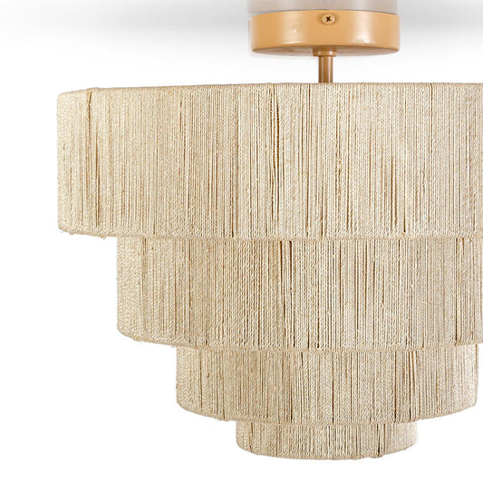 Palecek Everly Semi-Flush Mount, 1-Light, Natural, 18"W (2432-79 3706TN2E)