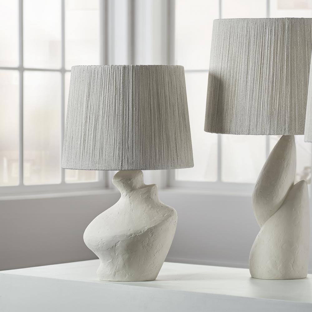 Palecek Ezra Table Lamp, 1-Light, White, White Abaca Rope Shade, 23"H (2167-82 3706TP3T)