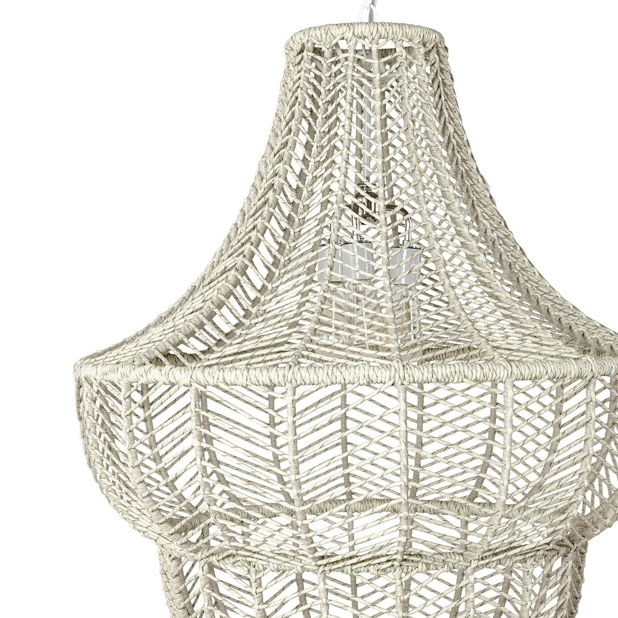 Palecek Gabriella Outdoor Chandelier, 3-Light, Whitewash, 30.25"W (2156-79 3706TN1R)