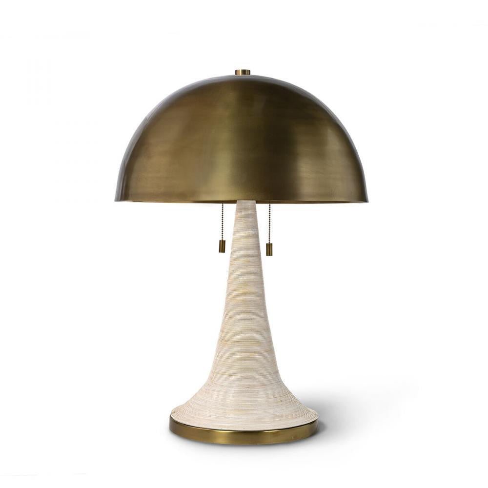 Palecek Harris Table Lamp Antique Brass, White