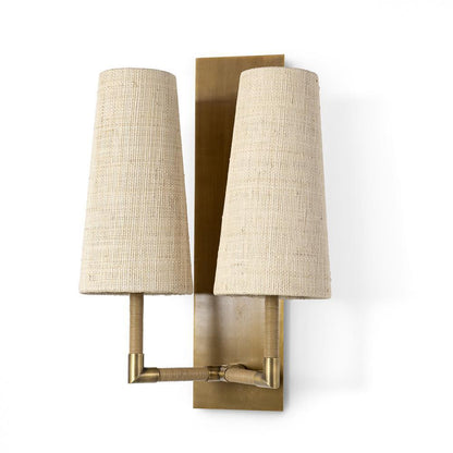 Palecek Irving Double Sconce Raffia
