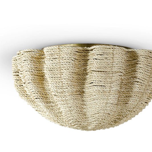 Palecek Isla Flush Mount, 2-Light, Natural, 18.75"W (2081-79 3706TM4F)