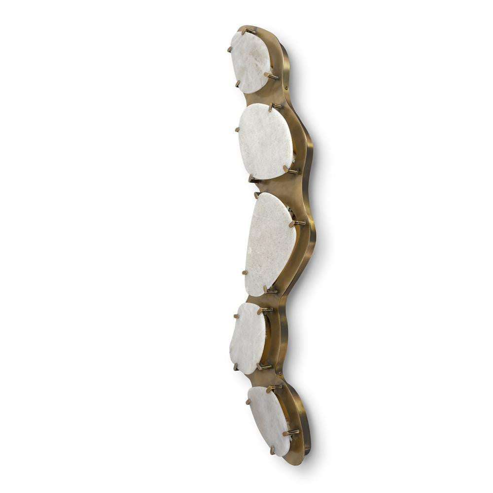 Palecek Jovy Flushmount Antique Brass, White