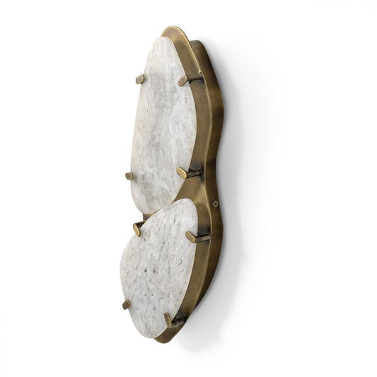 Palecek Jovy Sconce Antique Brass, White