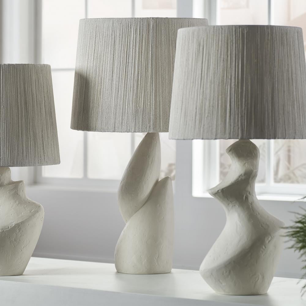 Palecek Kaden Table Lamp, 1-Light, White, White Abaca Rope Shade, 26"H (2165-82 3706TP3R)
