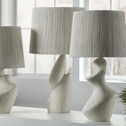 Palecek Kaden Table Lamp, 1-Light, White, White Abaca Rope Shade, 26"H (2165-82 3706TP3R)