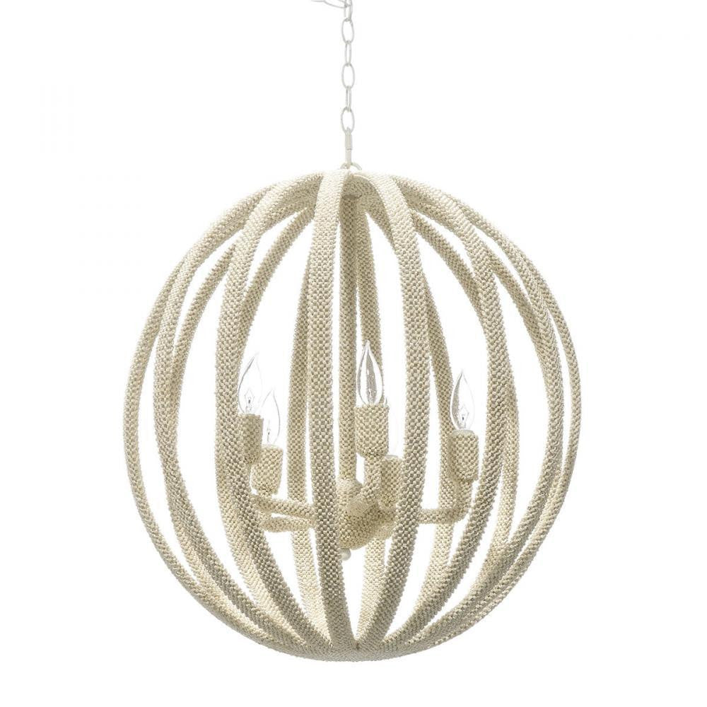 Palecek Madera Coco Chandelier White