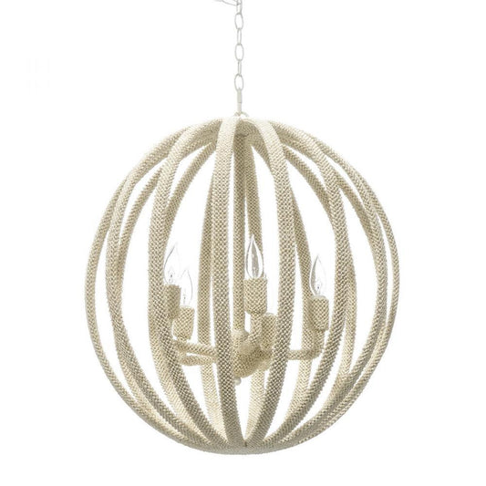 Palecek Madera Coco Chandelier White