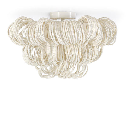 Palecek Monroe Semi-Flush Mount, 1-Light, Cream, 21.5"W (2427-79 3706TN2C)