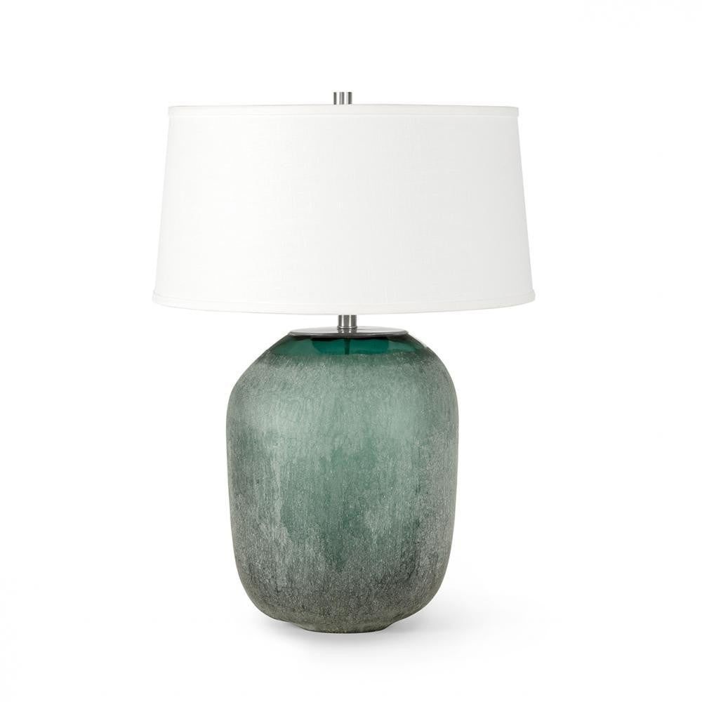 Palecek Mykonos Table Lamp Dark Teal, Pewter