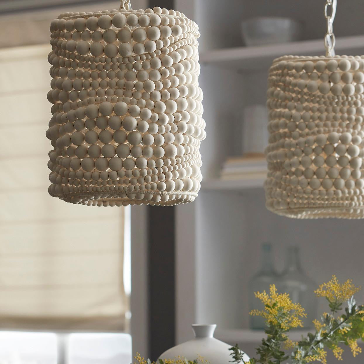 Palecek Point Dume Pendant, 1-Light, Small, Cream, 11.5"W (2761-79 3706TP2D)