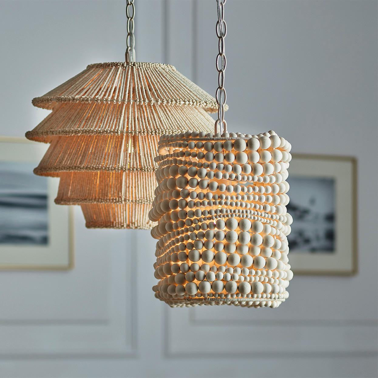 Palecek Point Dume Pendant, 1-Light, Small, Cream, 11.5"W (2761-79 3706TP2D)