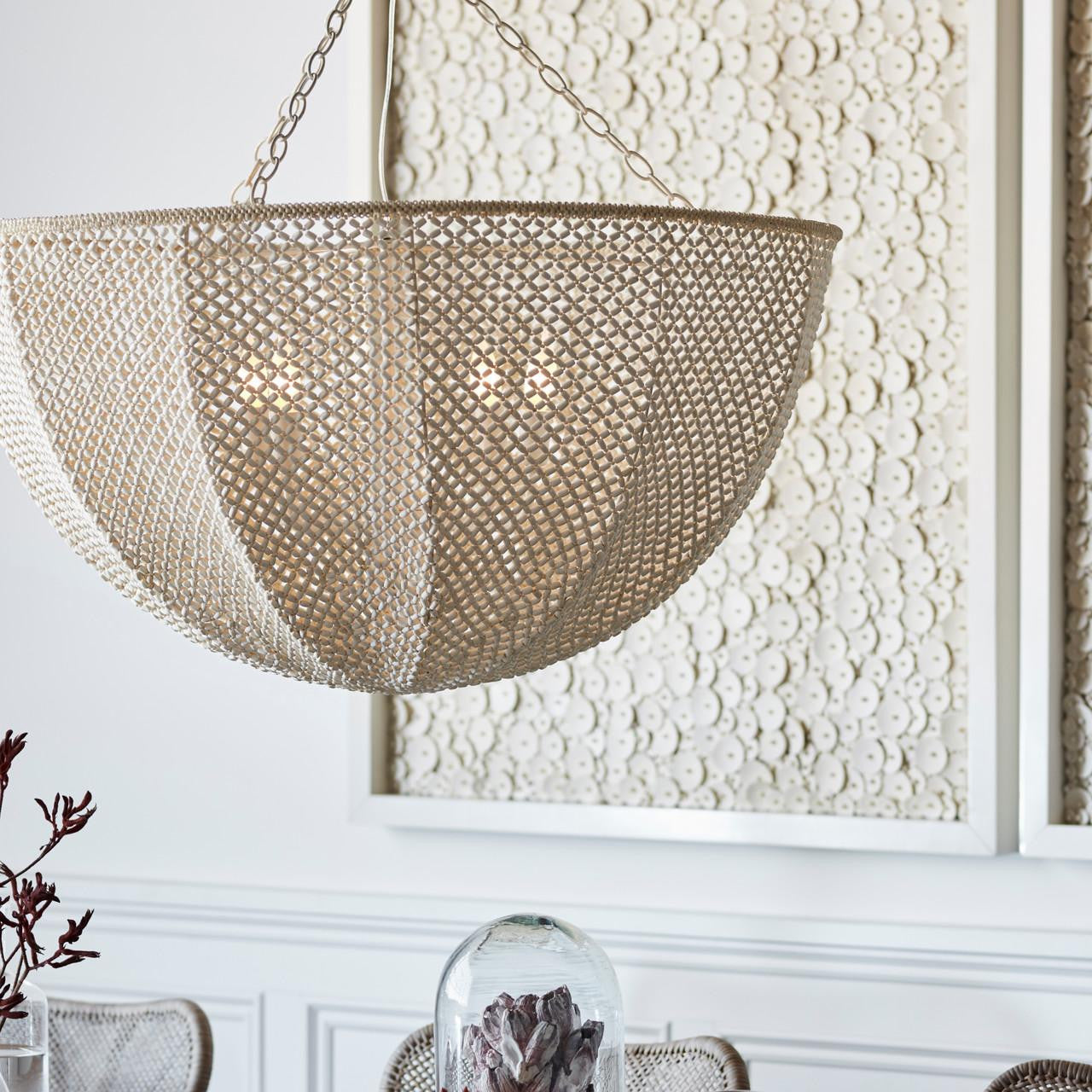 Palecek Quinn Chandelier, 4-Light, Cream, 36.5"W (2007-79 3706TM39)