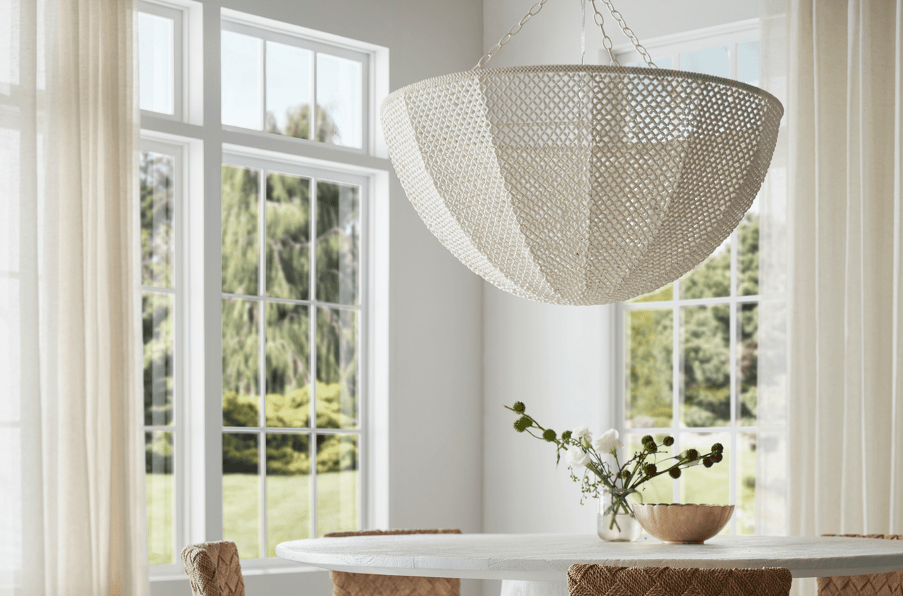 Palecek Quinn Chandelier, 4-Light, Cream, 36.5"W (2007-79 3706TM39)