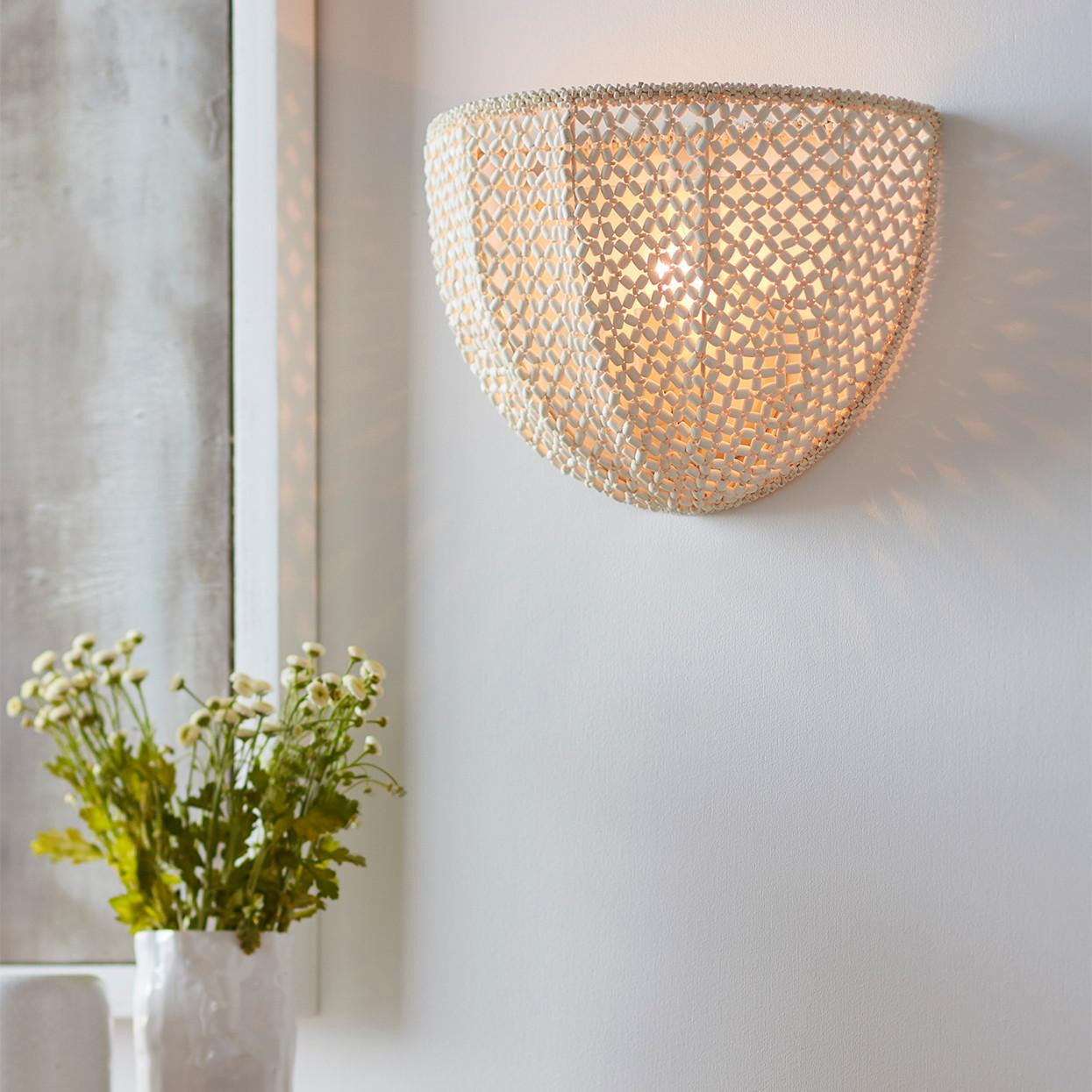 Palecek Quinn Wall Sconce, 1-Light, Cream, 14.75"W (2415-79 3706TN26)