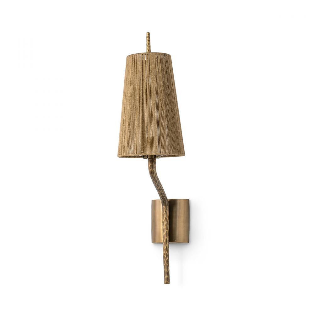 Palecek Renee Single Sconce Antique Bronze, Natural Jute