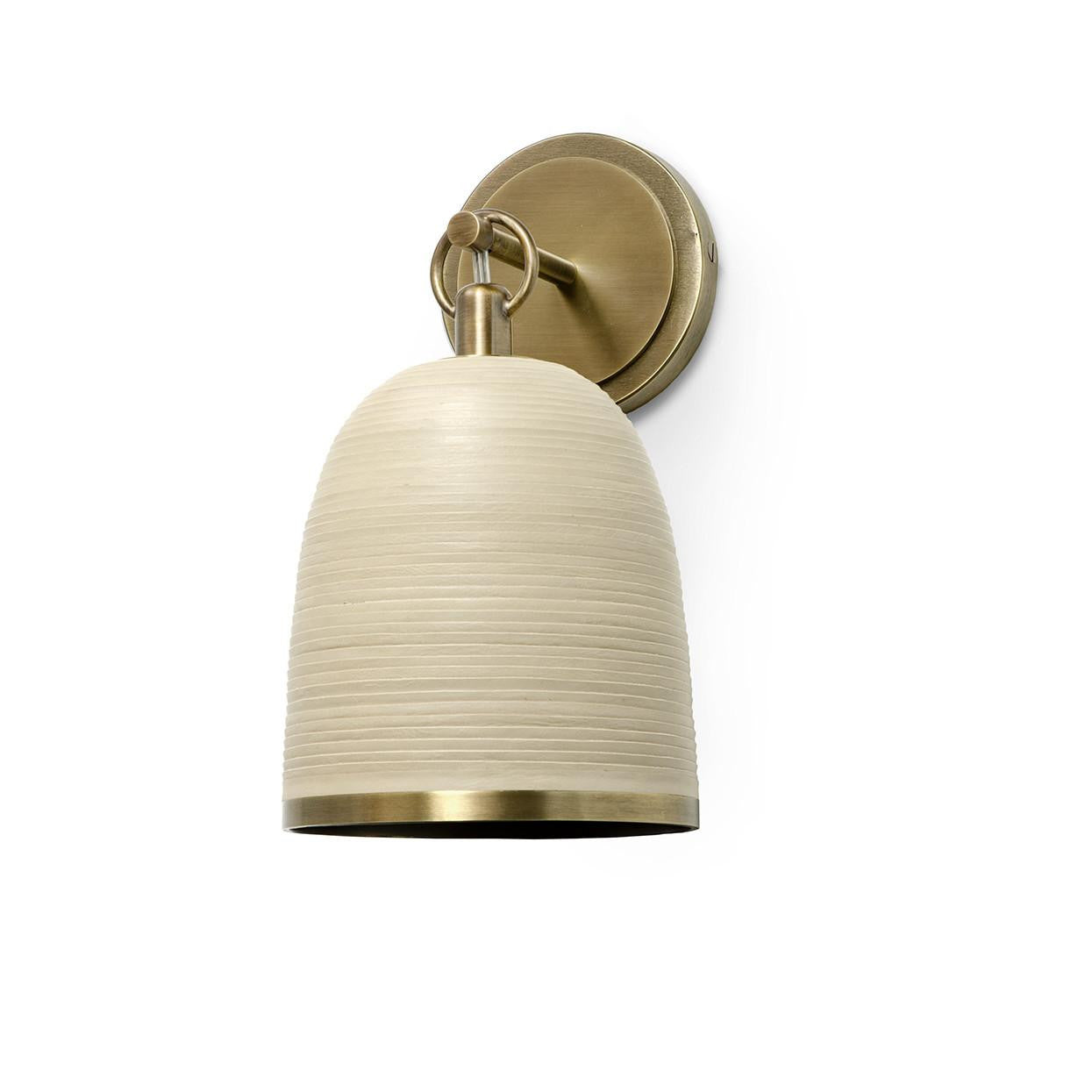 Palecek Rivoli Leather Sconce Sand Antique Brass