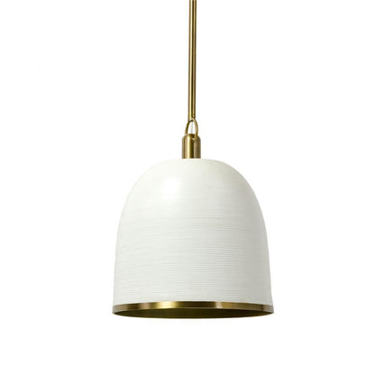 Palecek Rivoli Pendant, 1-Light, White, Antique Brass, 12"W (2255-79 3706TQ07)