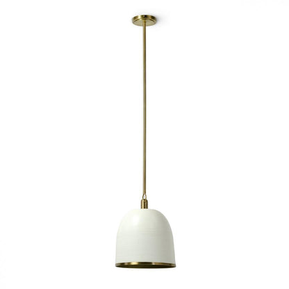 Palecek Rivoli Pendant White, Antique Brass