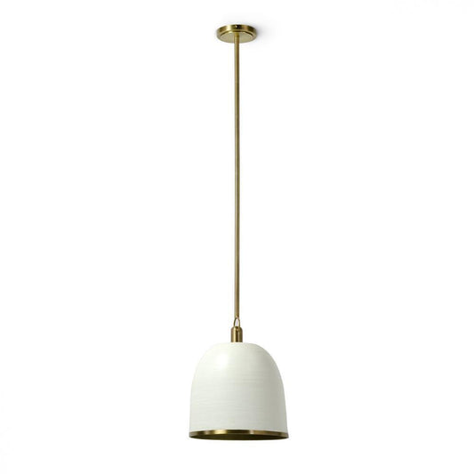 Palecek Rivoli Pendant White, Antique Brass