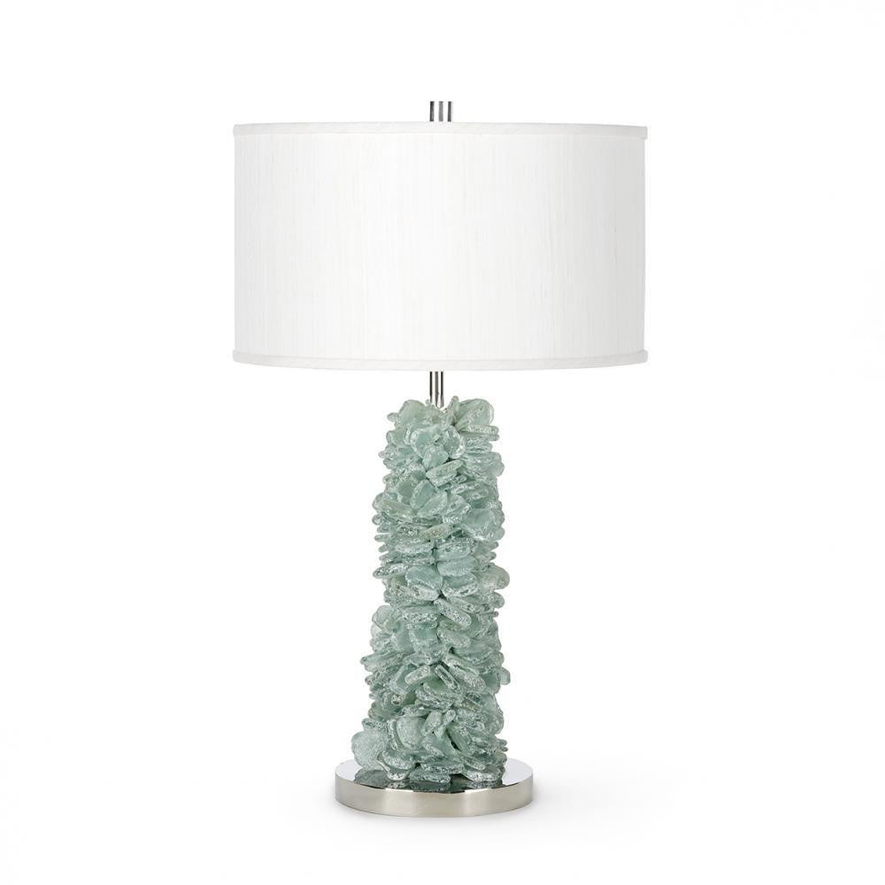 Palecek Seaglass Table Lamp Green, Stainless Steel