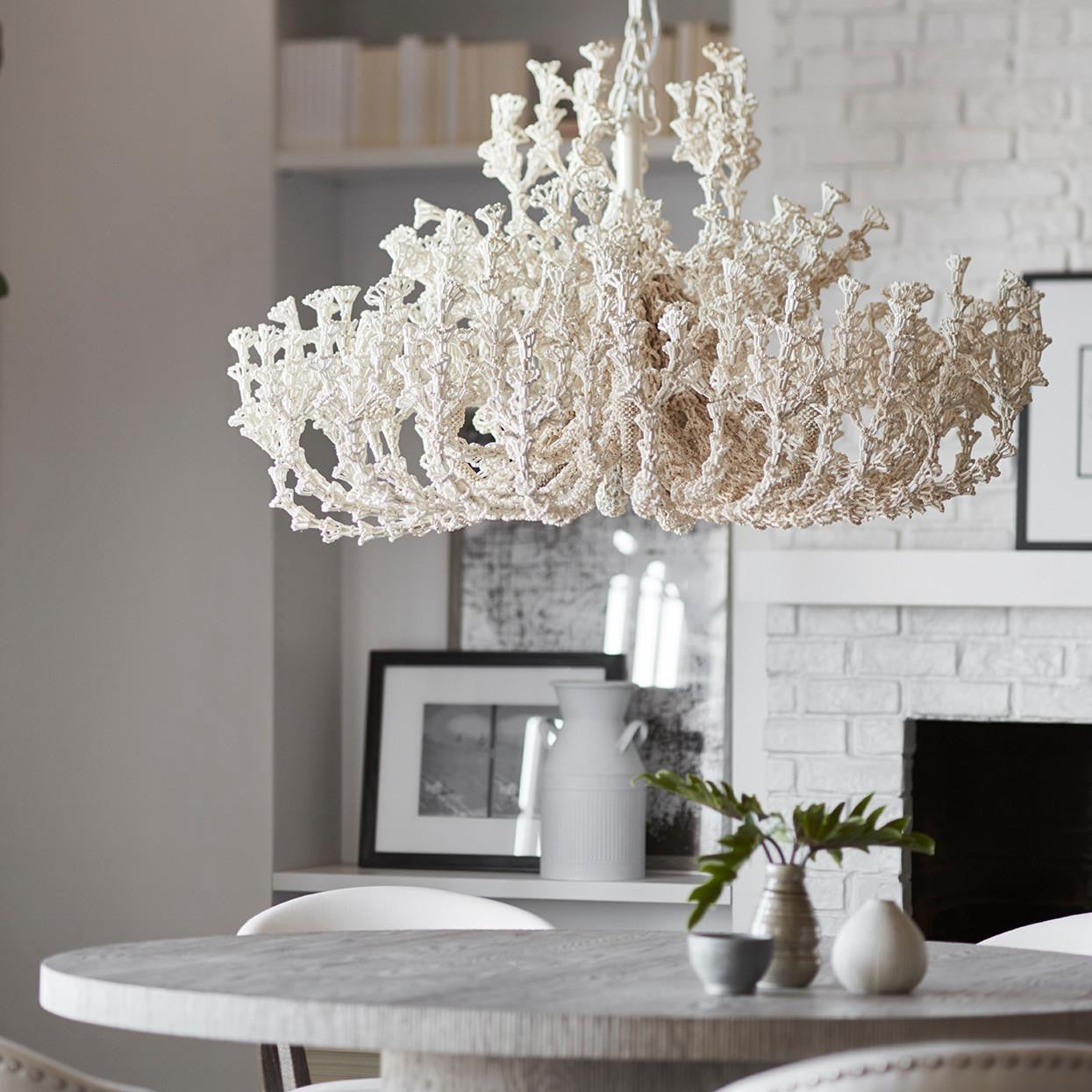 Palecek Seychelles Coco Chandelier, 5-Light, Cream, 44"W (2448-79 3706TN2M)
