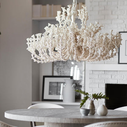 Palecek Seychelles Coco Chandelier, 5-Light, Cream, 44"W (2448-79 3706TN2M)