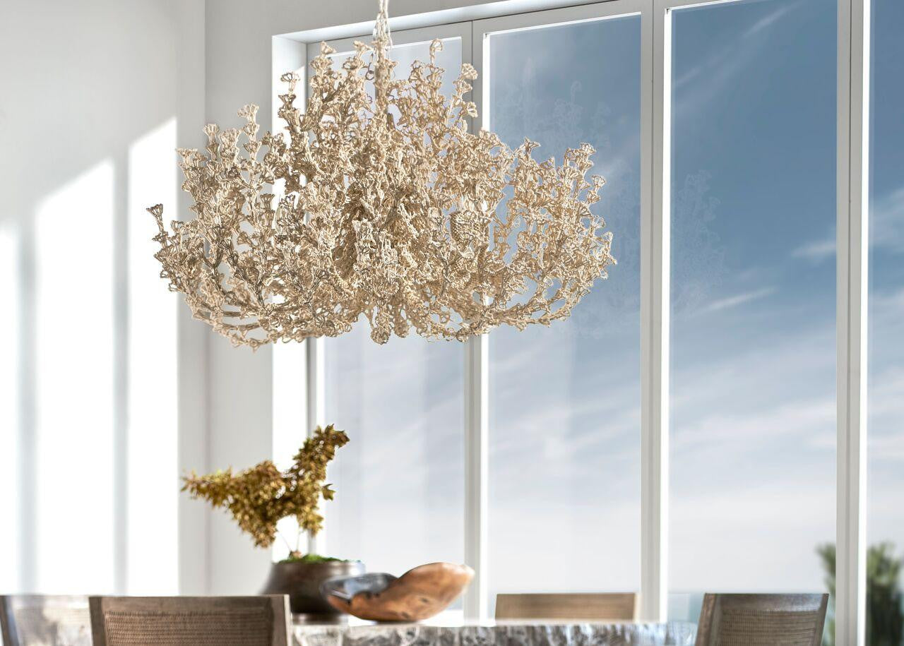 Palecek Seychelles Coco Chandelier, 5-Light, Cream, 44"W (2448-79 3706TN2M)