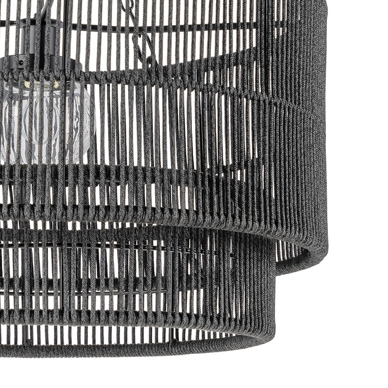 Palecek Tanner Outdoor Pendant, Drum, 1-Light, Charcoal, 30"W (2016-79 3706TM3F)