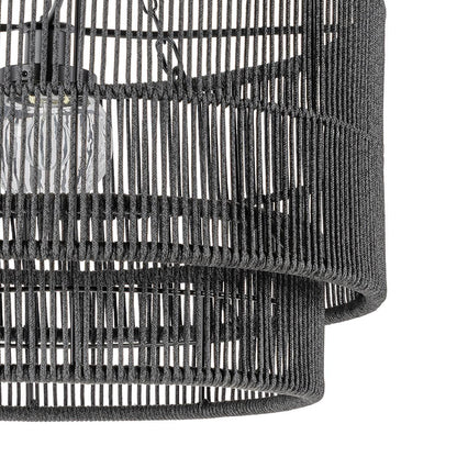 Palecek Tanner Outdoor Pendant, Drum, 1-Light, Charcoal, 30"W (2016-79 3706TM3F)