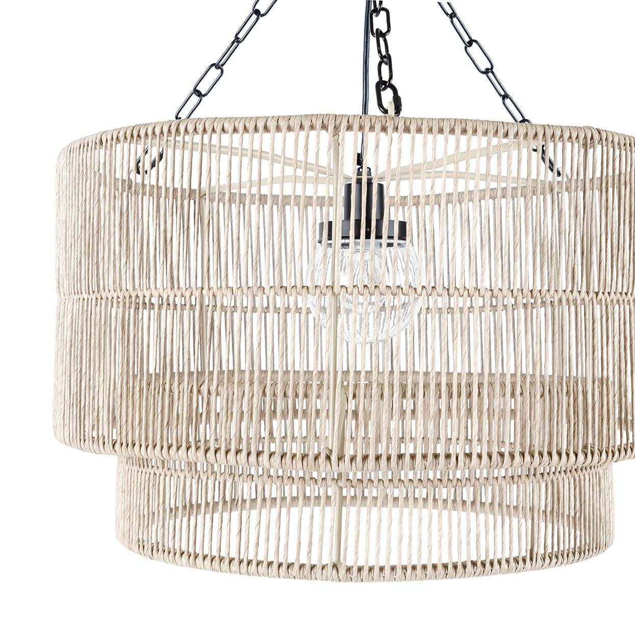 Palecek Tanner Outdoor Pendant, Drum, 1-Light, Tan, 30"W (2046-79 3706TM3V)