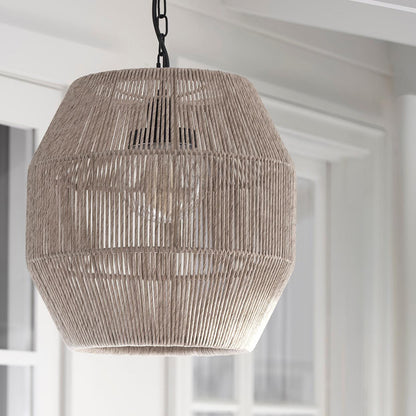 Palecek Tanner Outdoor Pendant, Globe, 1-Light, Tan, 18"W (2050-79 3706TM3Z)
