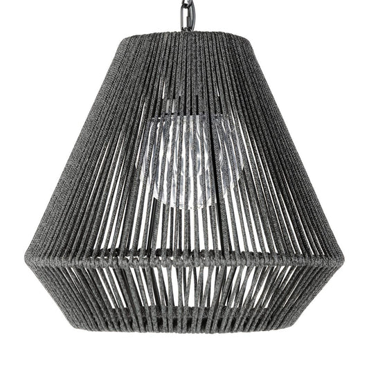 Palecek Tanner Outdoor Pendant, Tapered, 1-Light, Charcoal, 17.5"W (2047-79 3706TM3W)