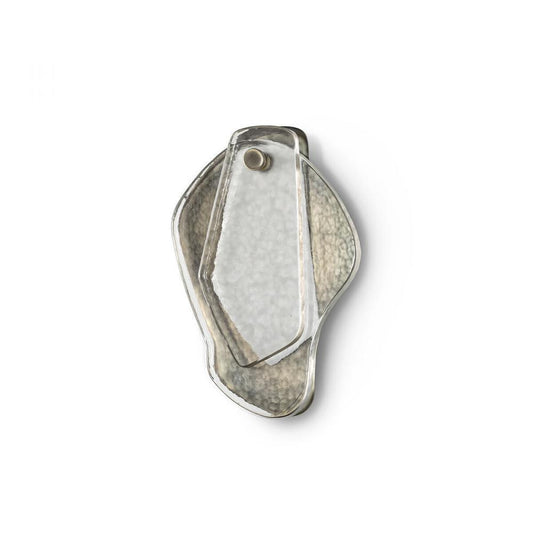 Palecek Vega Wall Sconce Small Milky White, Pewter