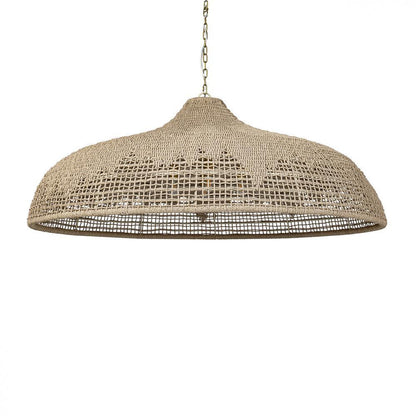 Palecek Westerly Outdoor Chandelier 54'' Antique Brass, Oatmeal