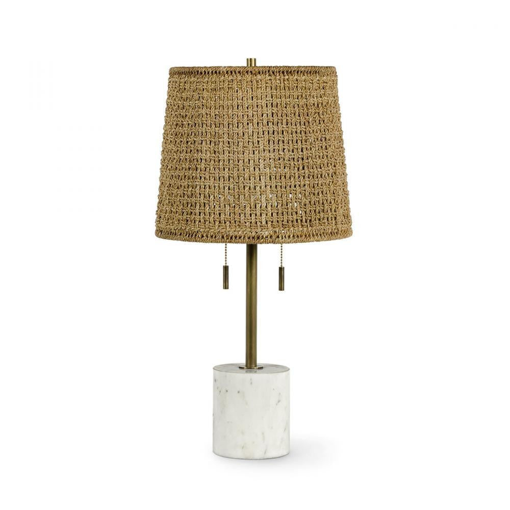Palecek Winslow Table Lamp Antique Brass, White