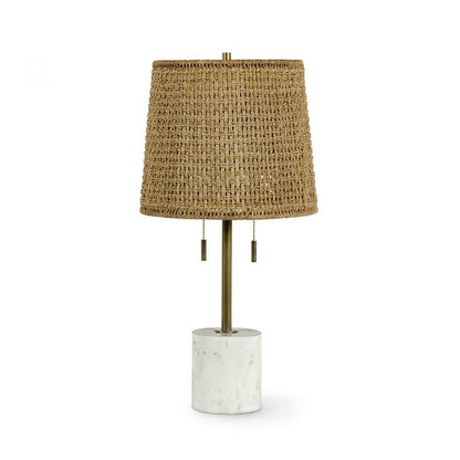 Palecek Winslow Table Lamp Antique Brass, White