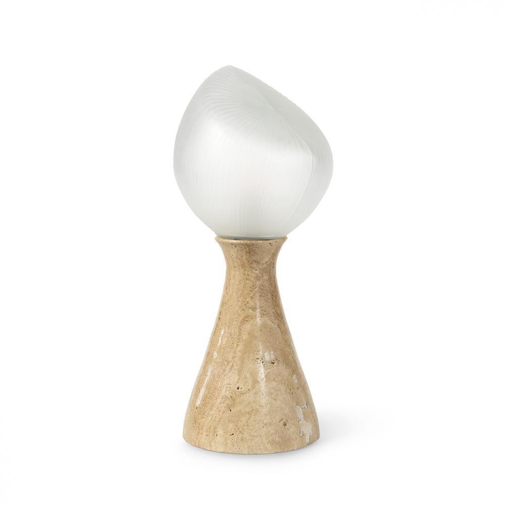 Palecek Zevi Table Lamp Beige Travertine