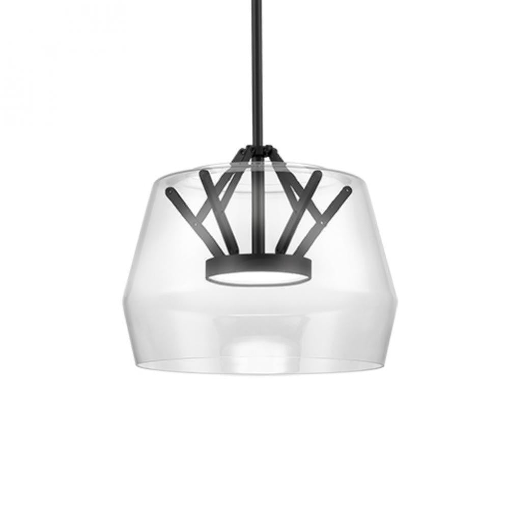 Kuzco Lighting Inc Deco 12-in LED Pendant Clear/Black