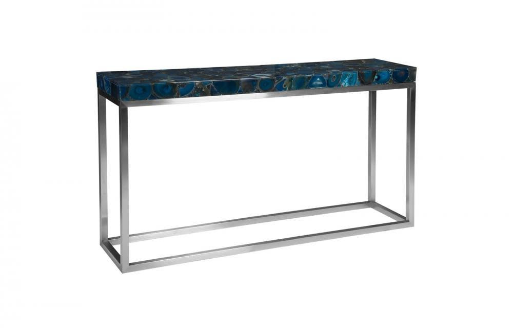 Phillips Collection Agate Console Blue, Stainless Steel