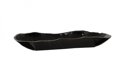 Phillips Collection Aragonite Canoe Bowl Black
