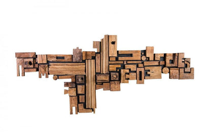 Phillips Collection Asken Wall Art, Abstract, Wood, 53"H x 118"W x 8"D (ID68830 YV0J07T267)