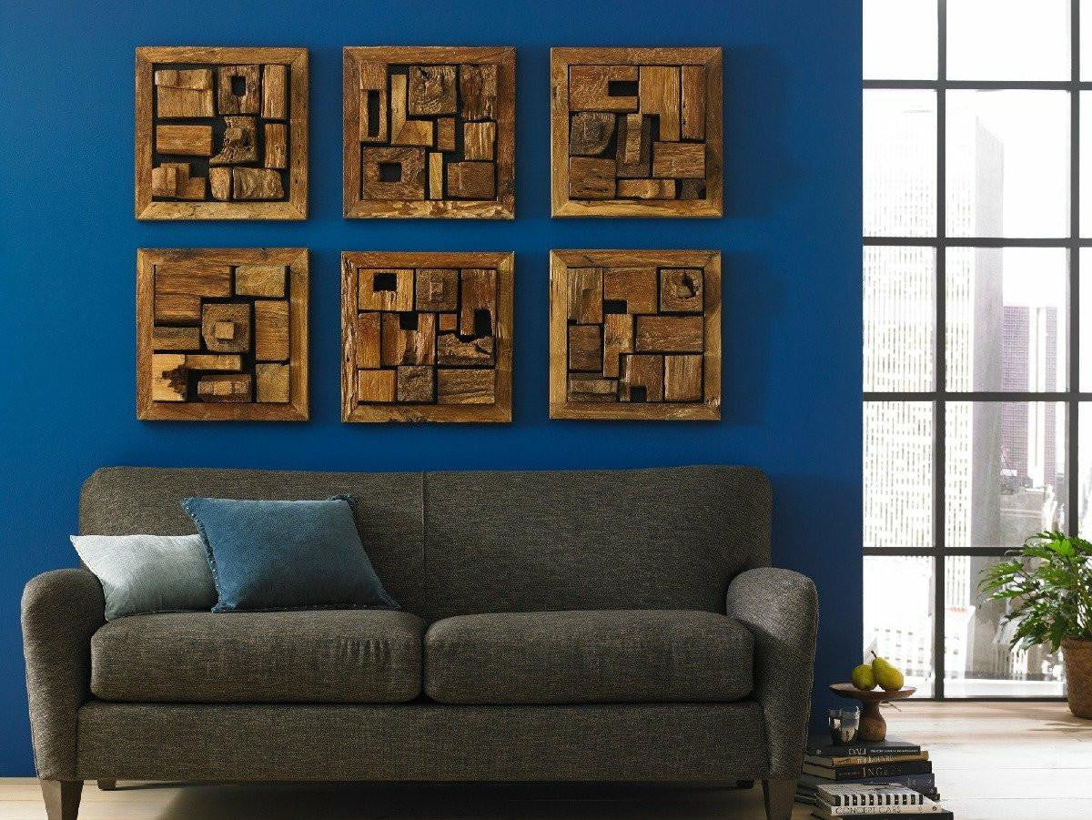 Phillips Collection Asken Wall Tile, Square, Wood, 20"H x 20"W x 6"D (ID66897 YV0J07T268)