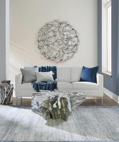 Phillips Collection Asterisk Cast Root Coffee Table, Silver Leaf, 41"W (PH67496 YV0J07T269)