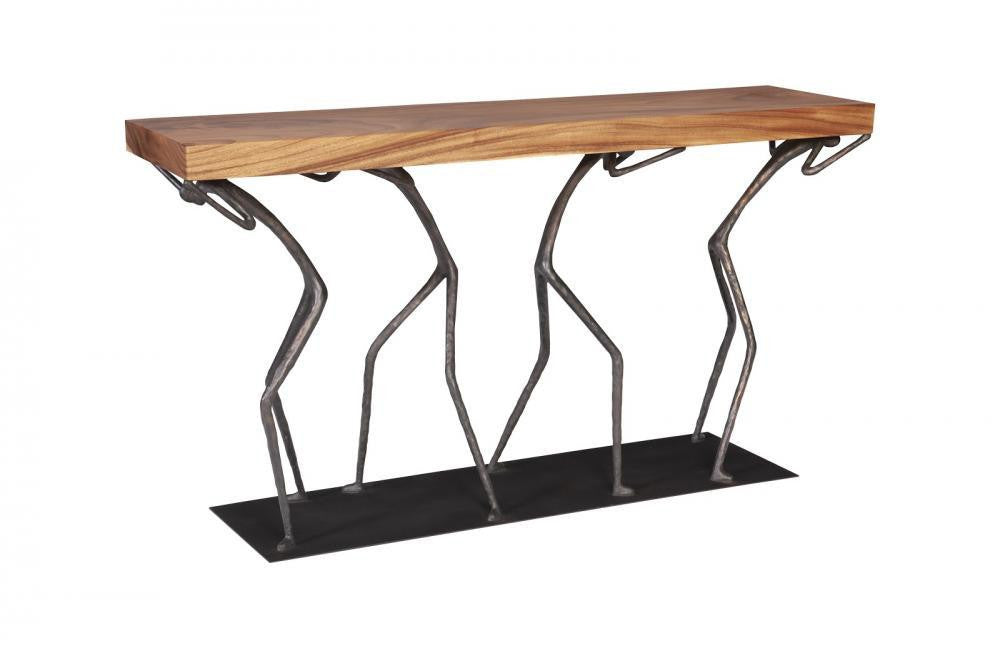 Phillips Collection Atlas Rectangle Console Table Chamcha, Black Forged
