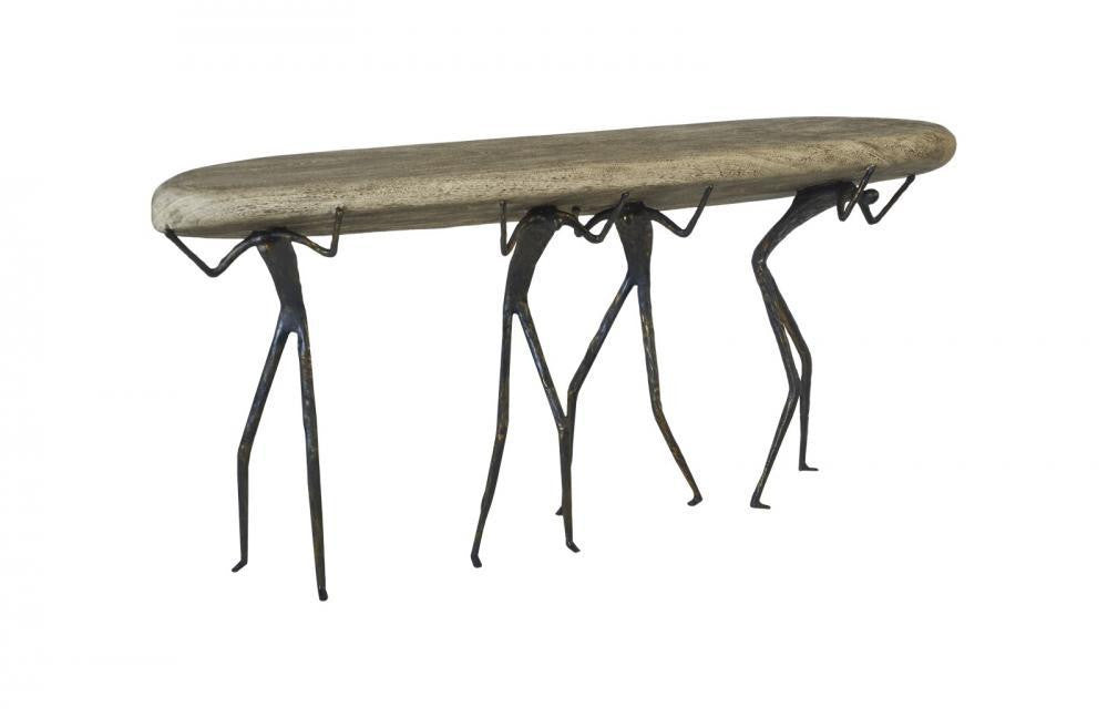 Phillips Collection Atlas Rectangle Console Table Chamcha, Black Forged