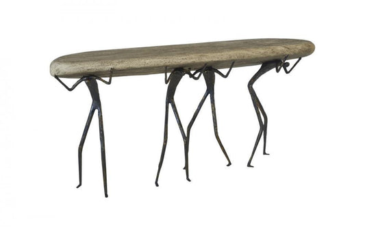 Phillips Collection Atlas Rectangle Console Table Chamcha, Black Forged